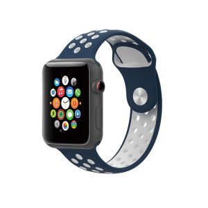iGuard by Porodo Sport Silicone Watch Band for Apple Watch 44mm / 45mm - Blue/White